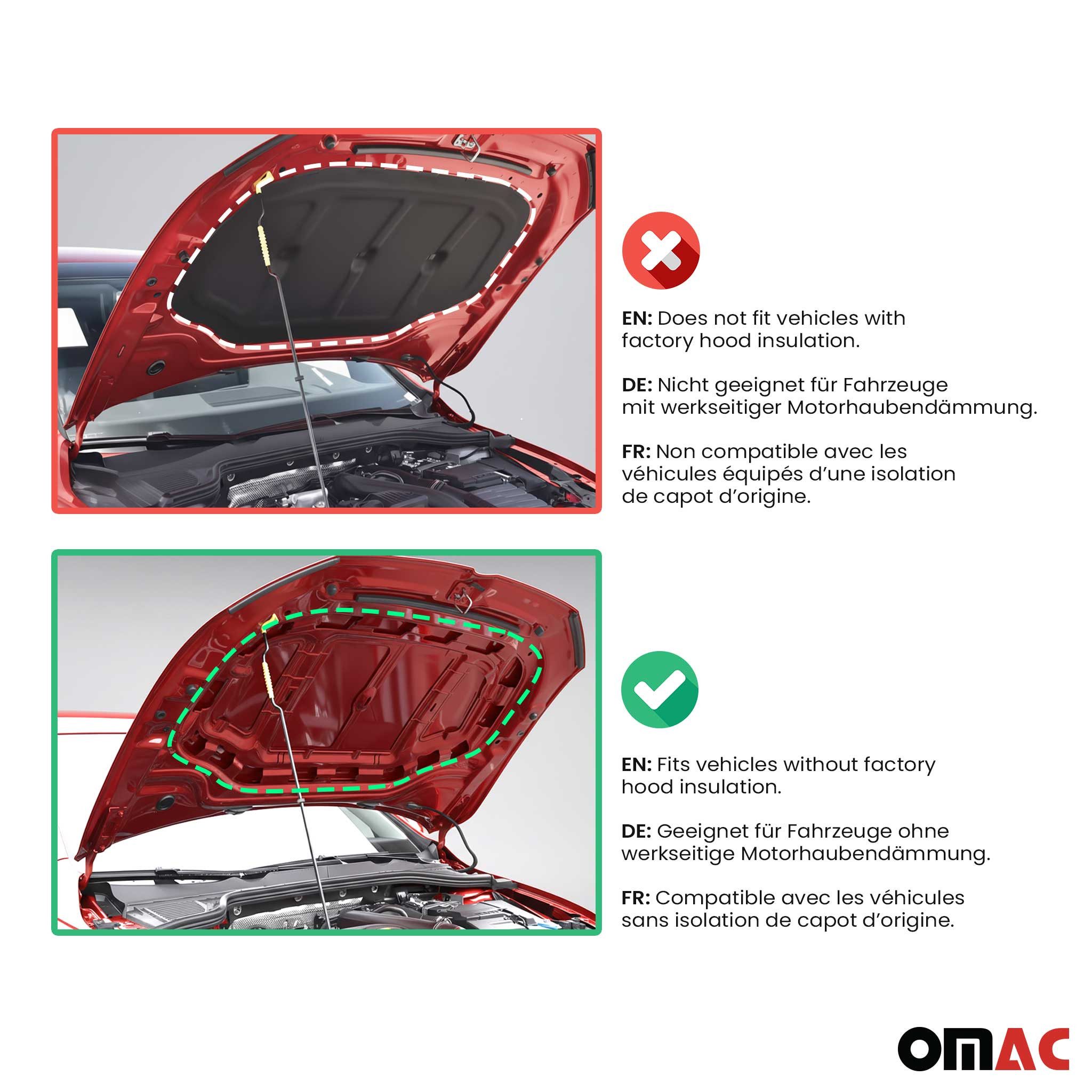 OMAC Frontstoßstange Haubenbra Bonnet Bra für BMW 5er 2010-2016 Kariert Halb, 1-St., Haltbar