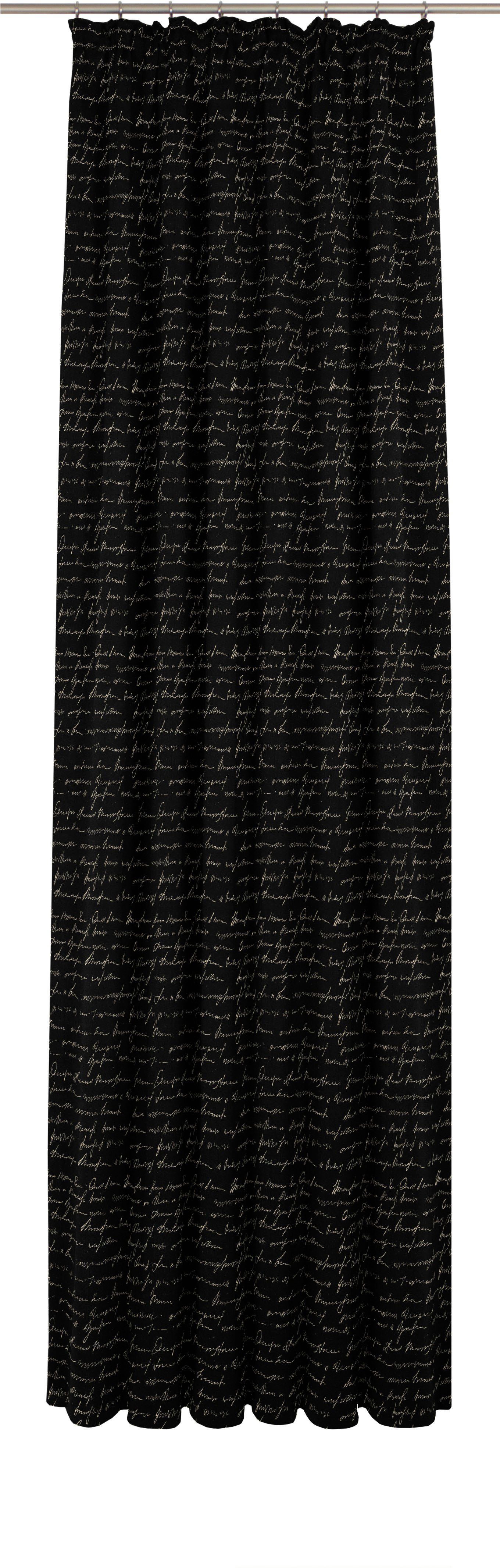 nachhaltig schwarz/naturweiß St), Adam, (1 blickdicht, Kräuselband Bio-Baumwolle aus Jacquard, Scribble, Vorhang