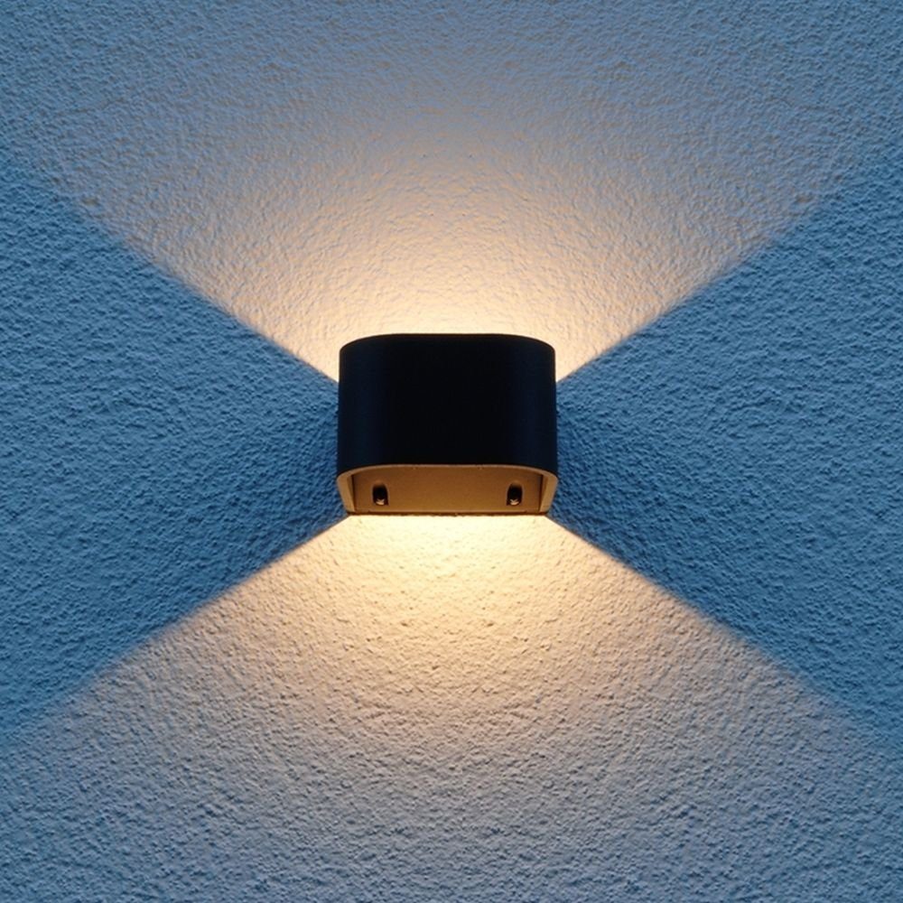 6W Anthrazit Outdoor-Leuchte click-licht enthalten: Aussenwandleuchte, Ja, IP54, fest 310lm verbaut, Monta keine Leuchtmittel Außen-Wandleuchte Angabe, Aussenlampe, LED in warmweiss, Wandaufbauleuchte LED LED,