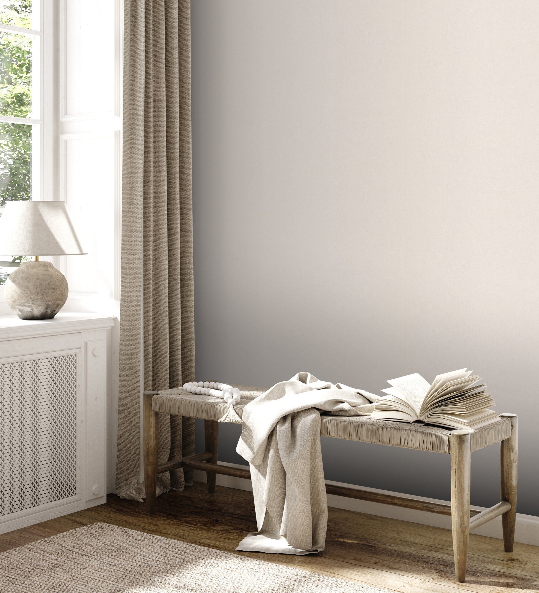 Bricoflor Einfarbige Vliestapete Beige Creme Landhaus Tapete Uni Ideal für günstig online kaufen