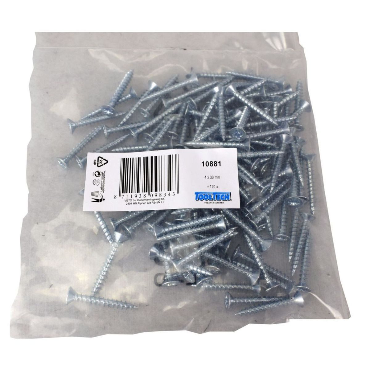 Schrauben-Set Kreuzschlitz Винты verzinkt 4 x 30 mm 120 Stück im Beutel, (120 St), universell einsetzbar