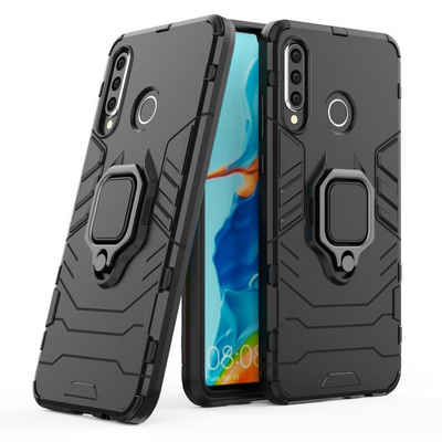 cofi1453 Bumper cofi1453® Ring Armor Kickstand Panzerhülle Bumper kompatibel mit Xiaomi Redmi Note 8T Silikon Hard Case Hülle Zubehör Tasche Panzerschale