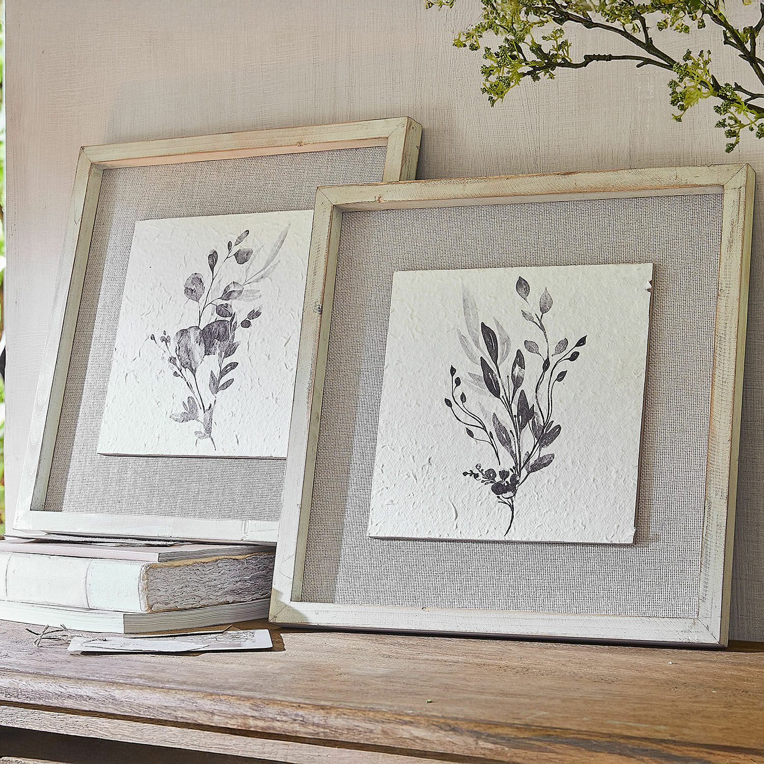 Mirabeau Wanddekoobjekt Bild 2er Set Ylivane weiß günstig online kaufen