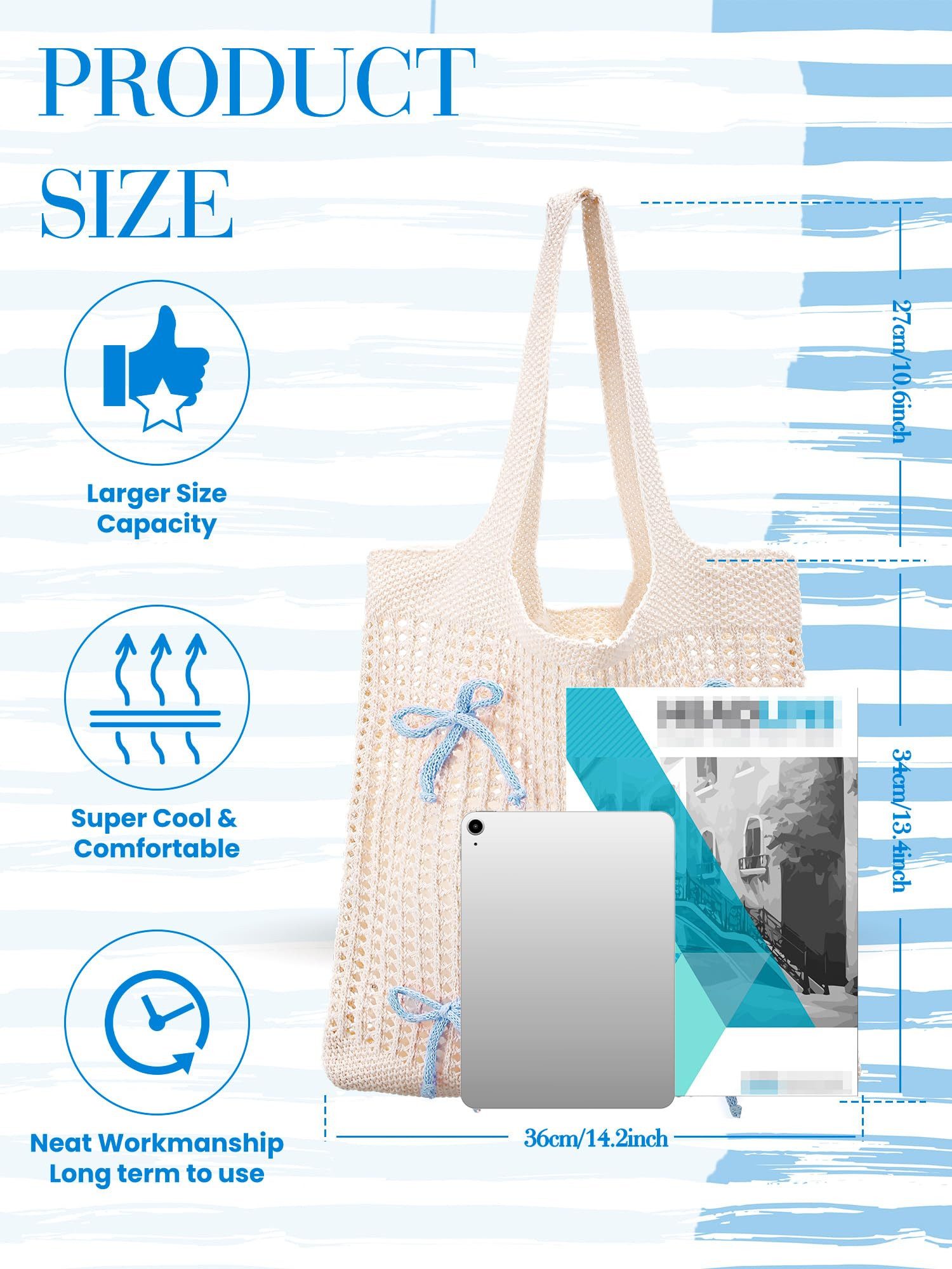 Coonoor Schultertasche Damen Strandtasche mit Schleife, günstig online kaufen