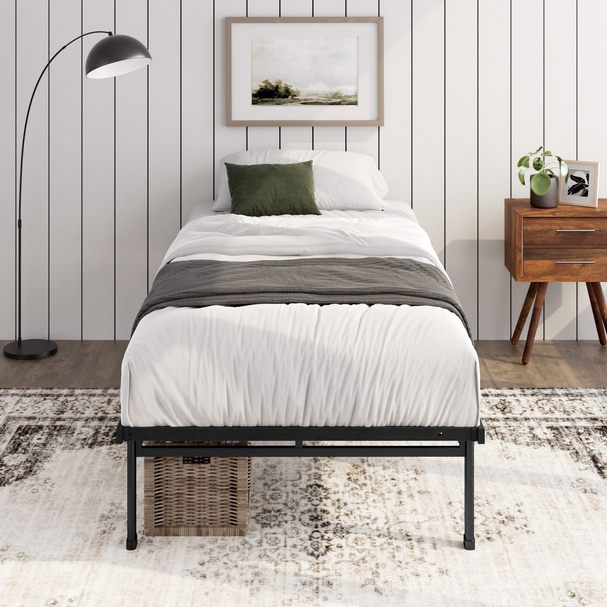 ZINUS Bettgestell Mateo, modernes Bett mit Lattenrost, Gästebett (schwarz, günstig online kaufen