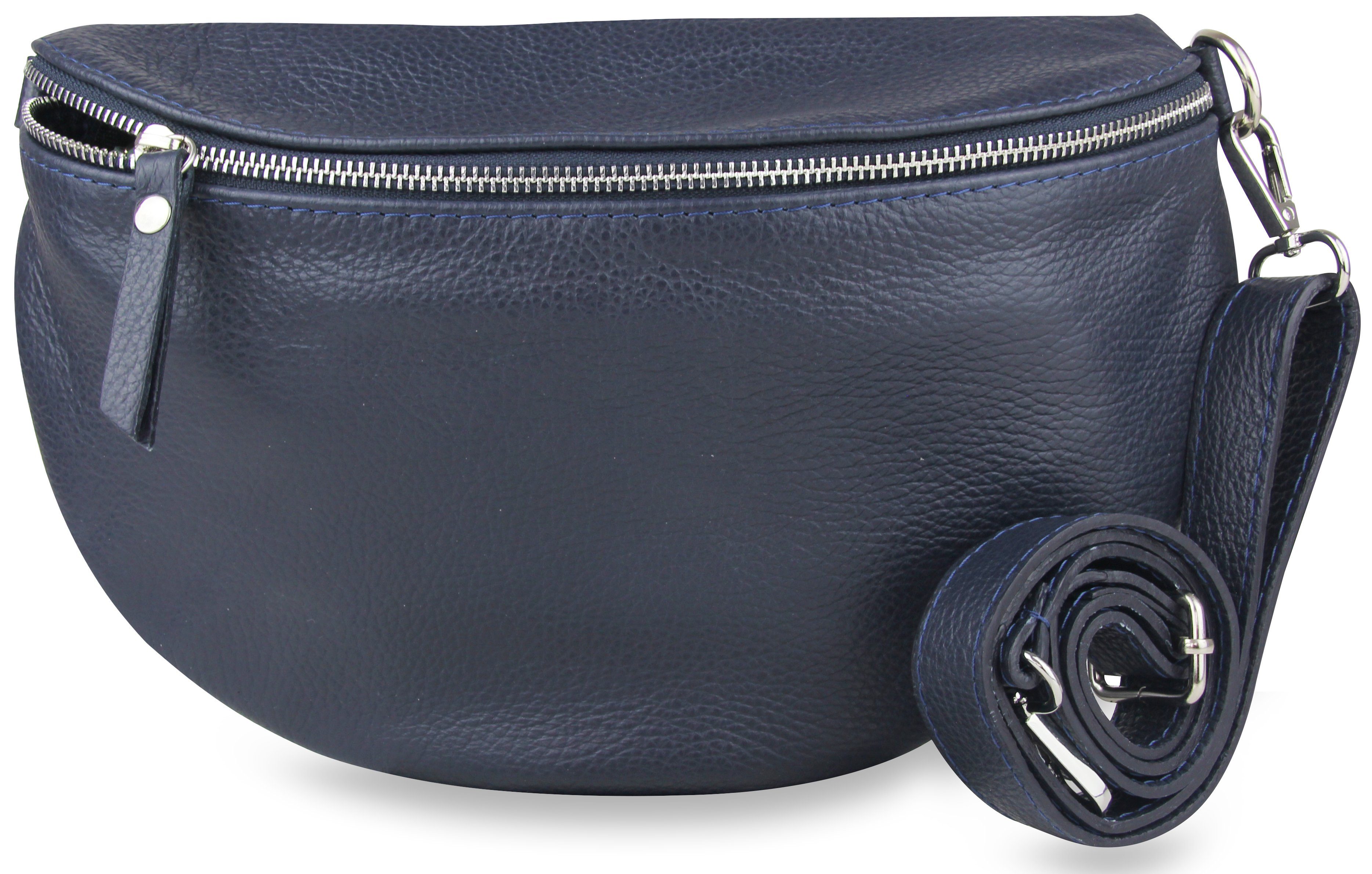 Umhängetasche Damen aus Echtleder, Made in Italy, Crossbody Schulter/Bauchtasche