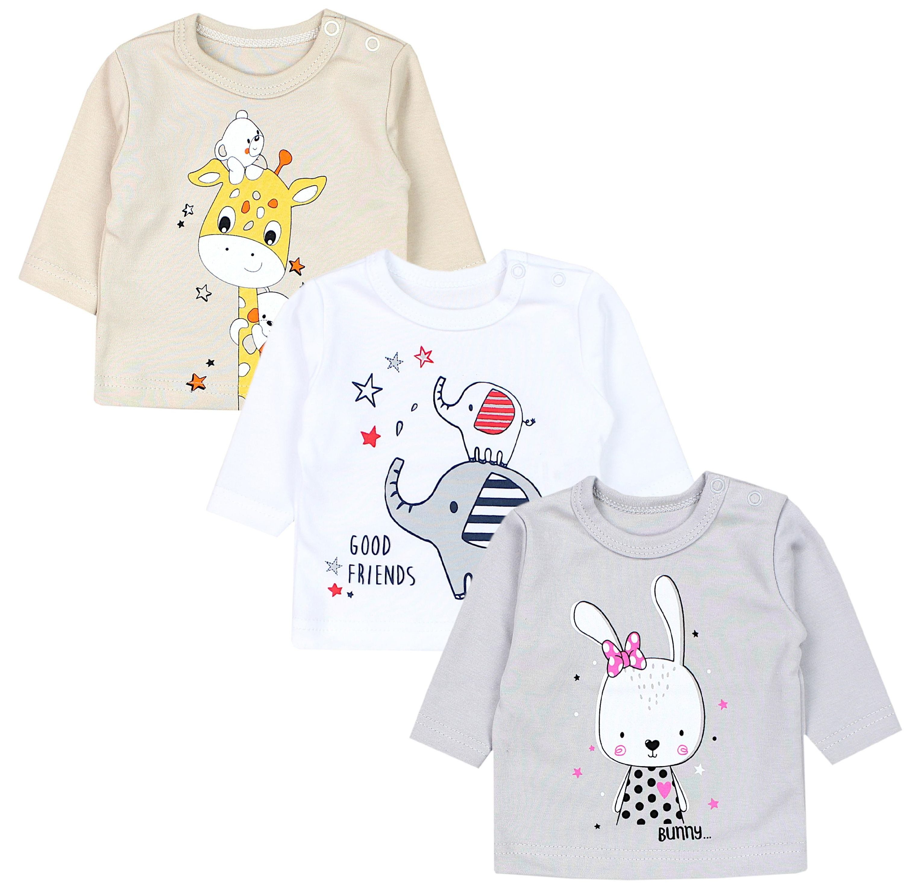 TupTam Rundhalsshirt TupTam Unisex Baby Langarmshirt mit Spruch Aufdruck 3er Set