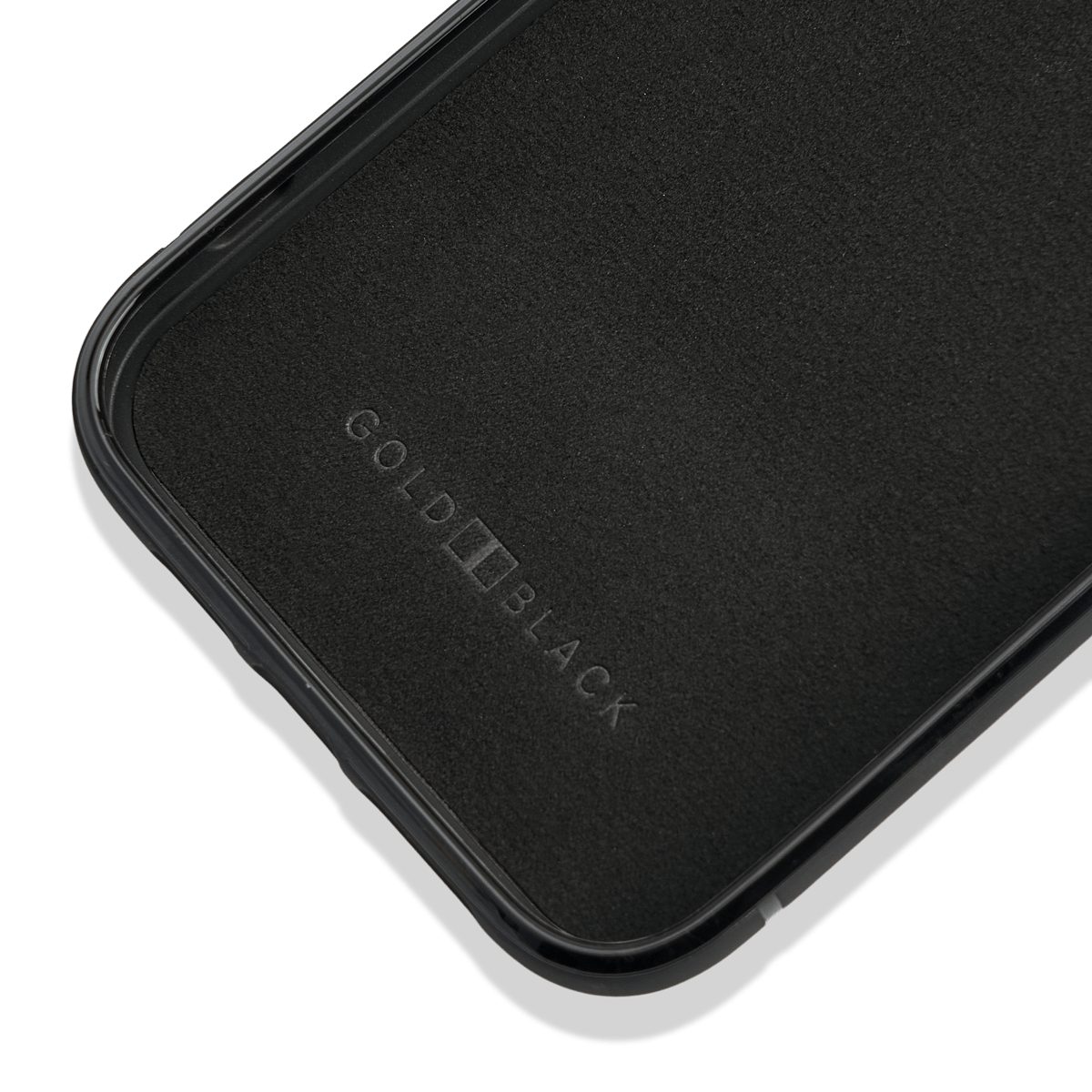 GOLDBLACK Handyhülle GOLDBLACK iPhone 13 Leder Case mit Fingerschlaufe MILANO-Design grau