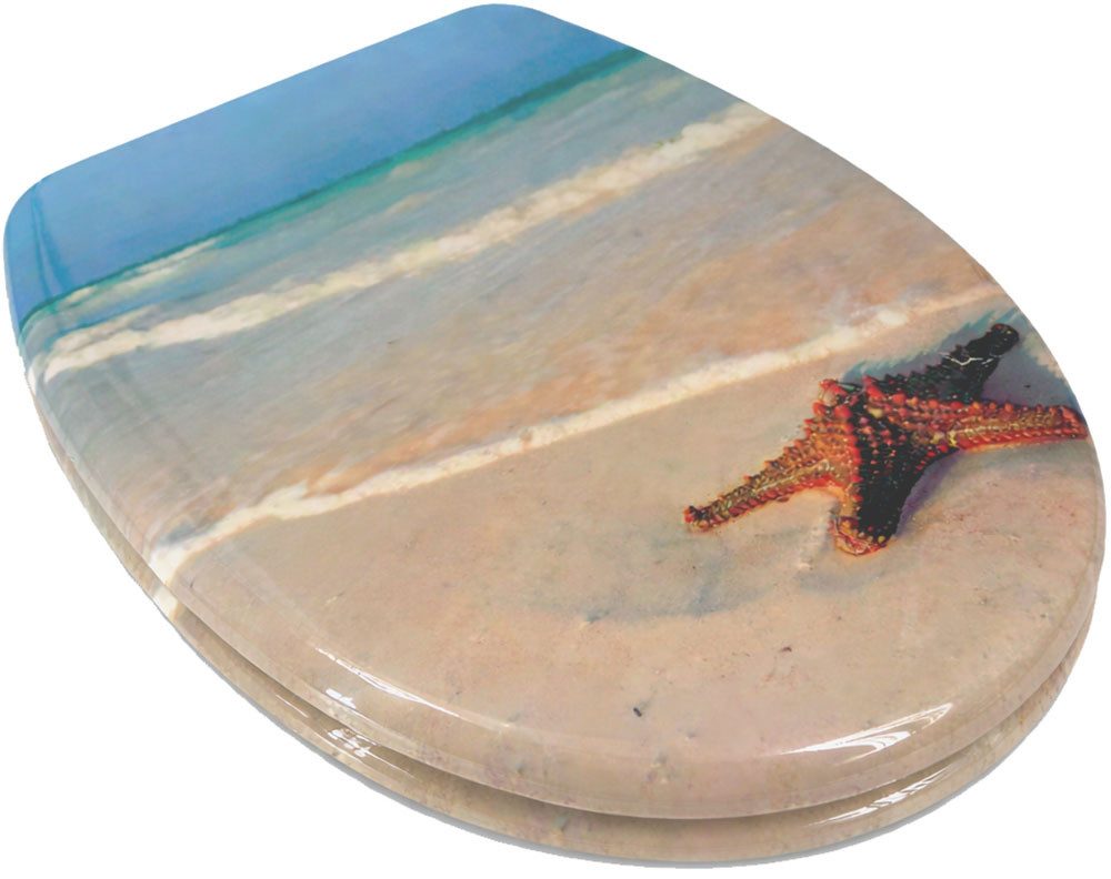 welltime WC-Sitz Classic Decor, Kratzfester Duroplast Klo-Sitz mit Absenkau günstig online kaufen