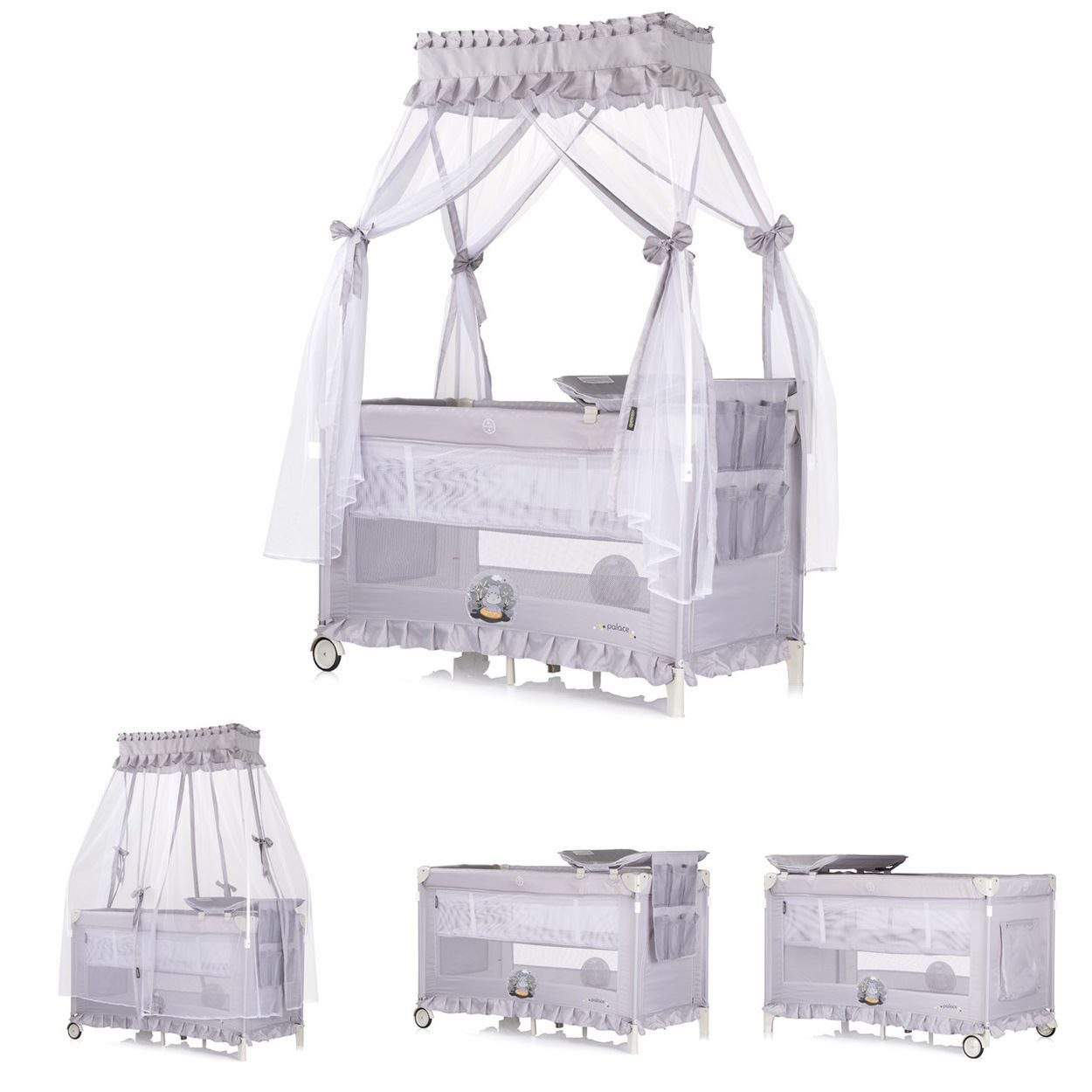 Chipolino Baby-Reisebett Reisebett Palace, Baldachin, Moskitonetz zwei Eben günstig online kaufen