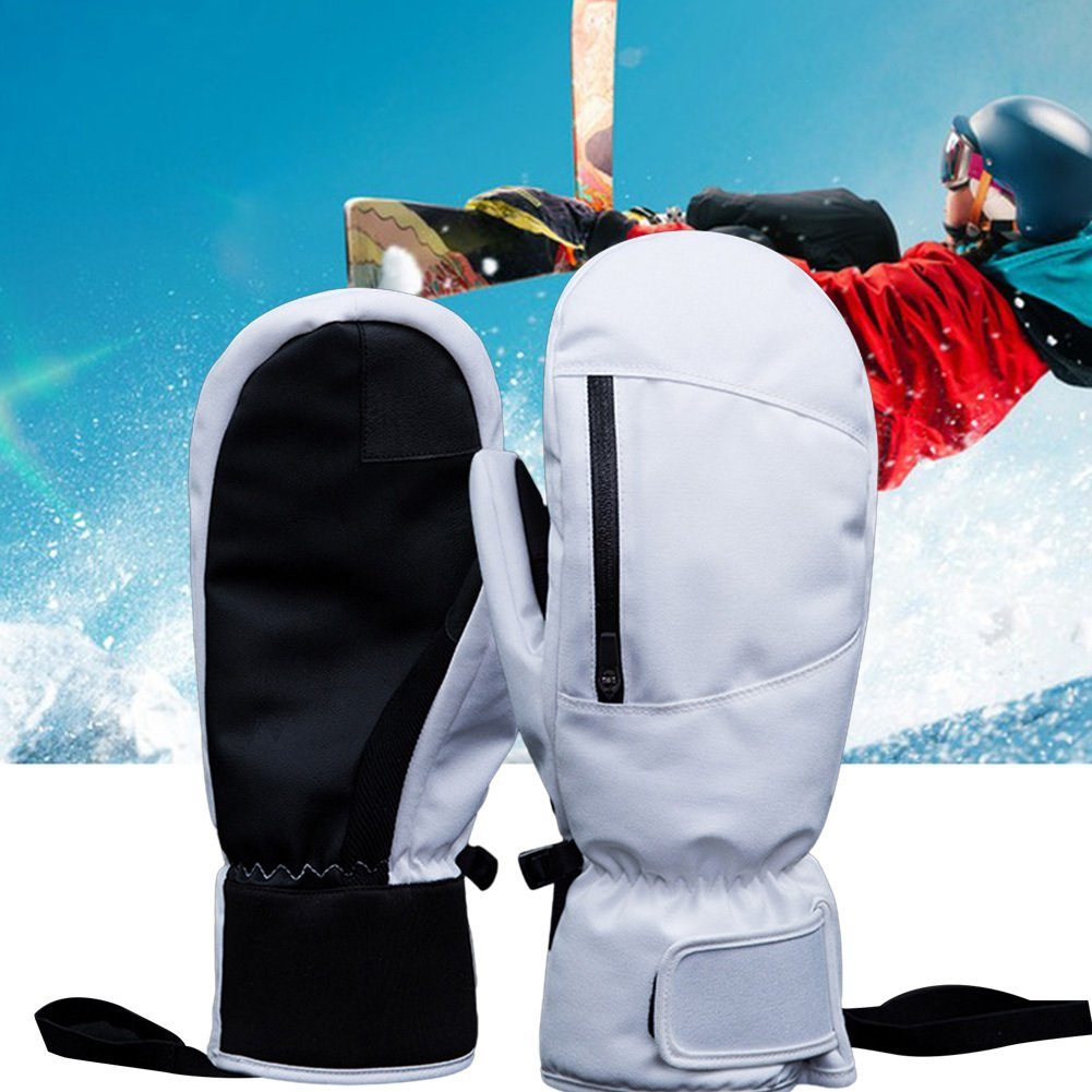 5-Finger-Innenhandschuhe Blusmart Skihandschuhe Zum Wasserdichte Touchscreen-Skihandschuhe, grey