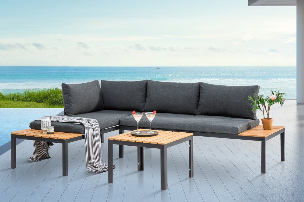riess-ambiente Sitzgruppe ORLANDO LOUNGE 240cm anthrazit / grau, (1-tlg),  Gartenmöbel · Loungeset · Sofa · Terrasse · Outdoor