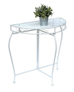 DanDiBo Konsolentisch Konsolentisch Wandtisch Weiss Beistelltisch Metall 75 cm Gartentisch