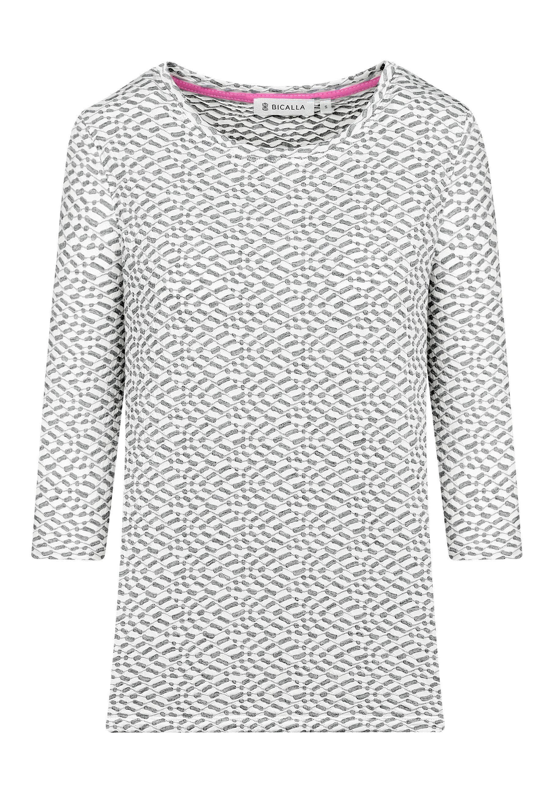 BICALLA T-Shirt Shirt 01/white-silver Jacquard - (1-tlg)