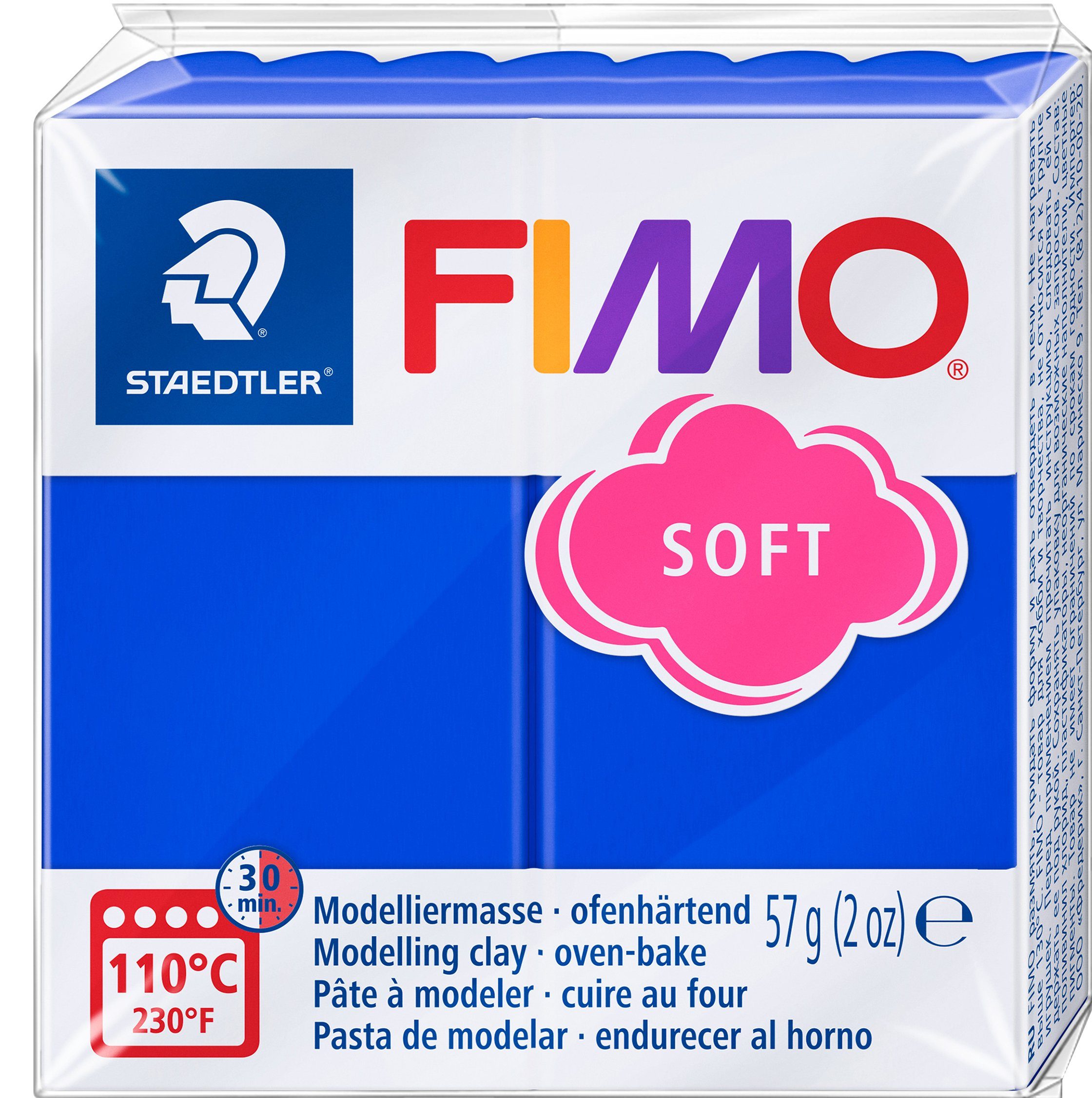 Basisfarben, soft 57 g Brilliantblau Modelliermasse FIMO