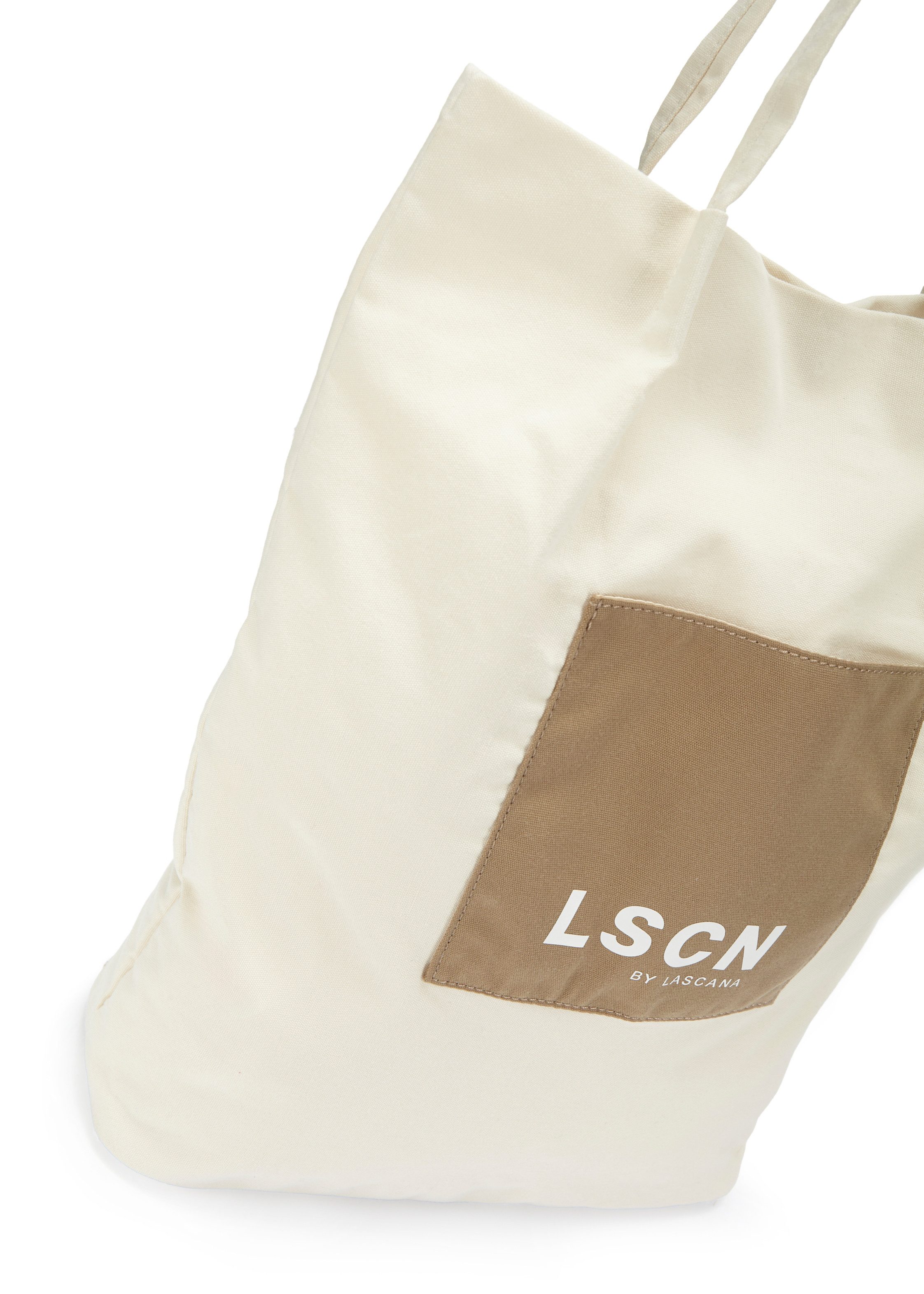 LSCN by LASCANA Shopper Schultertasche, Strandtasche, Tragetasche, mit modischer Eingriffstasche & aus weichem Textil VEGAN