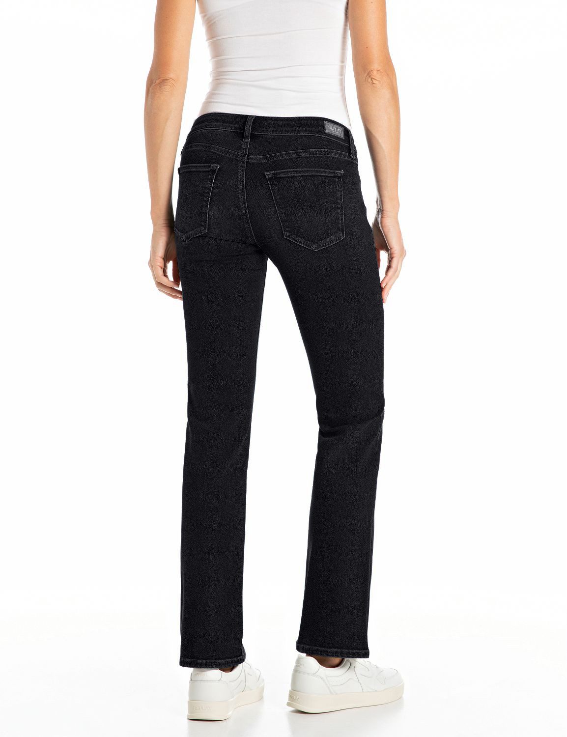 Replay Bootcut-Jeans NEW LUZ mit gesticktem R an der Gesäßtasche