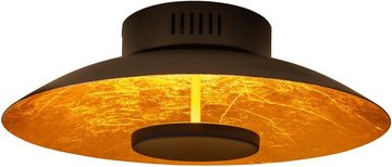 näve LED Deckenleuchte Firenze, LED fest integriert, Warmweiß, rund, schwarz/gold, 36x LED warmweiß, nicht dimmbar, D: 40cm