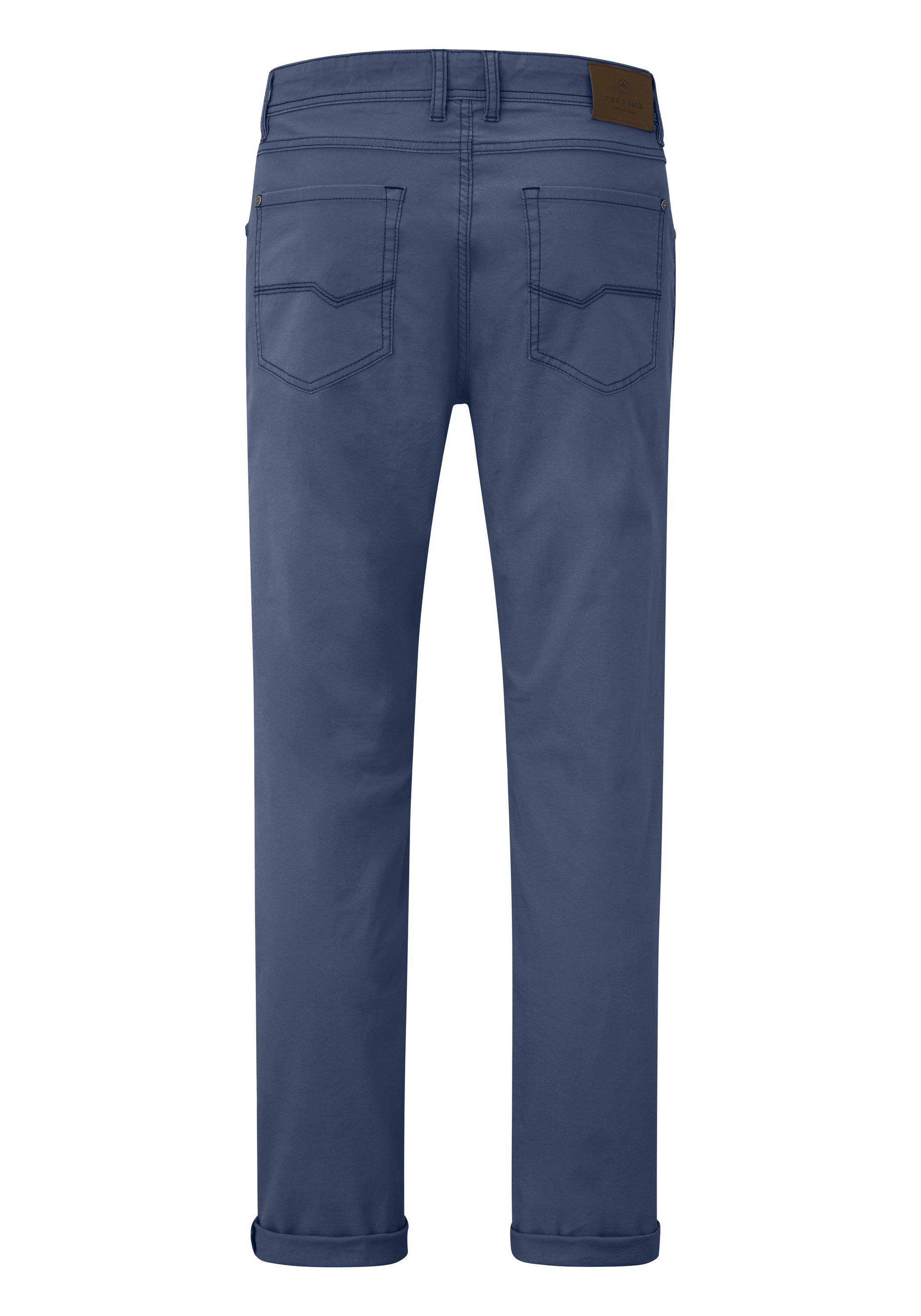 Straight-Fit Hose mit MILTON Redpoint Stoffhose blue Stretch 5-Pocket