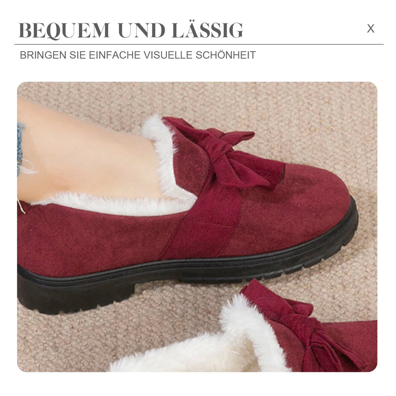 Daisred Baumwolle Schuhe Rot Damen kurze Fleece Schneestiefel gepolstert Röhre Stiefel