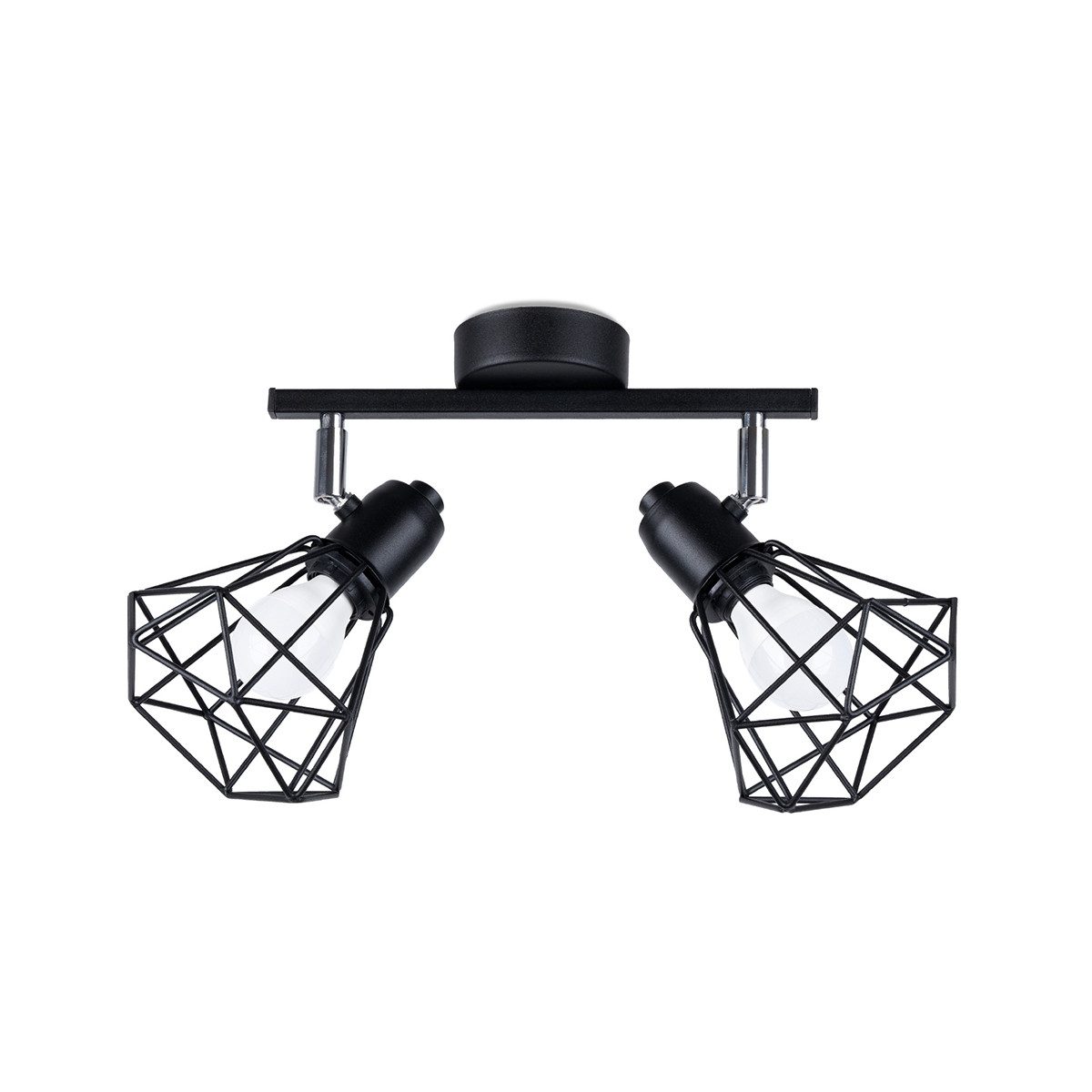 SOLLUX lighting Deckenleuchte Deckenleuchte Artemis 2 Schwarz, Nicht enthalten