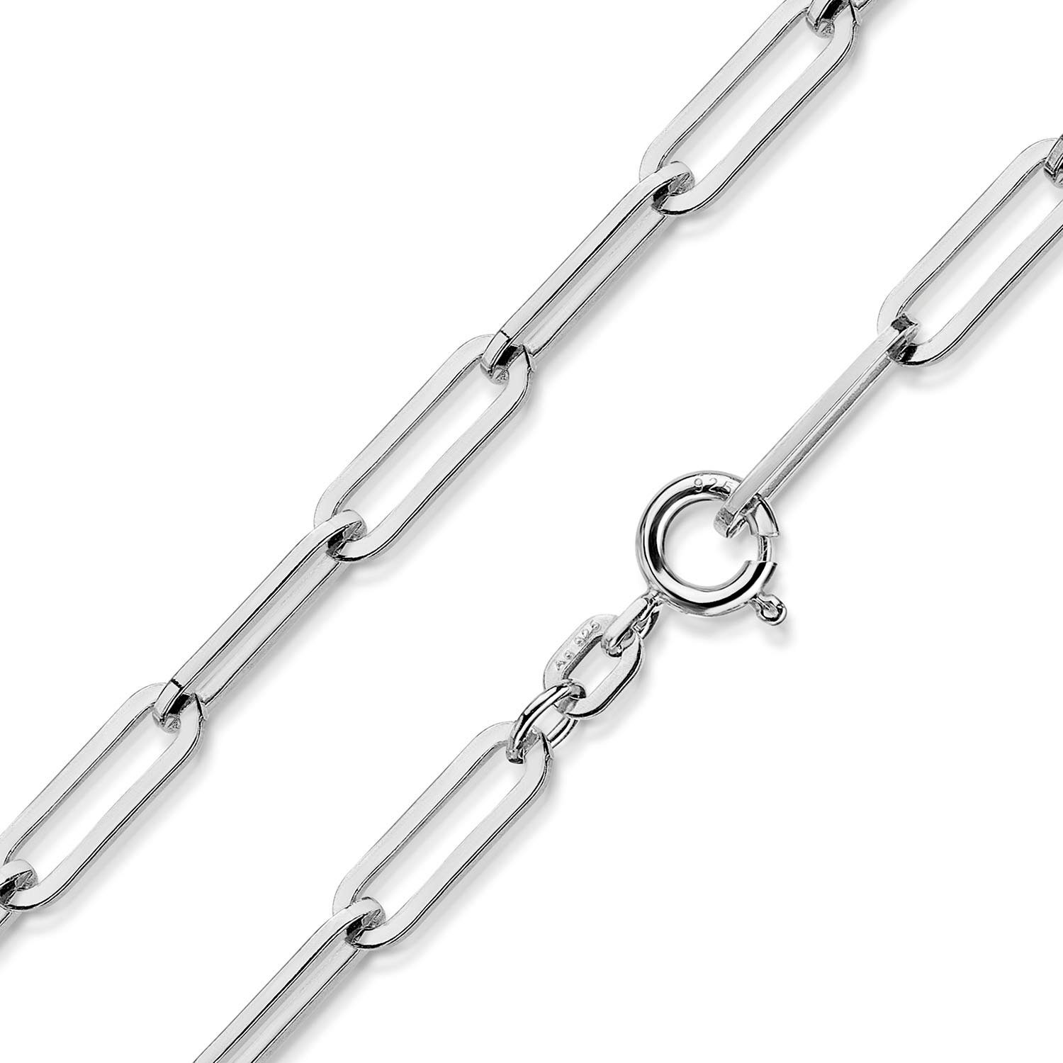 Materia Silberkette Damen Silber Ankerkette weit Chain-Design 3mm K138, 925  Sterling Silber