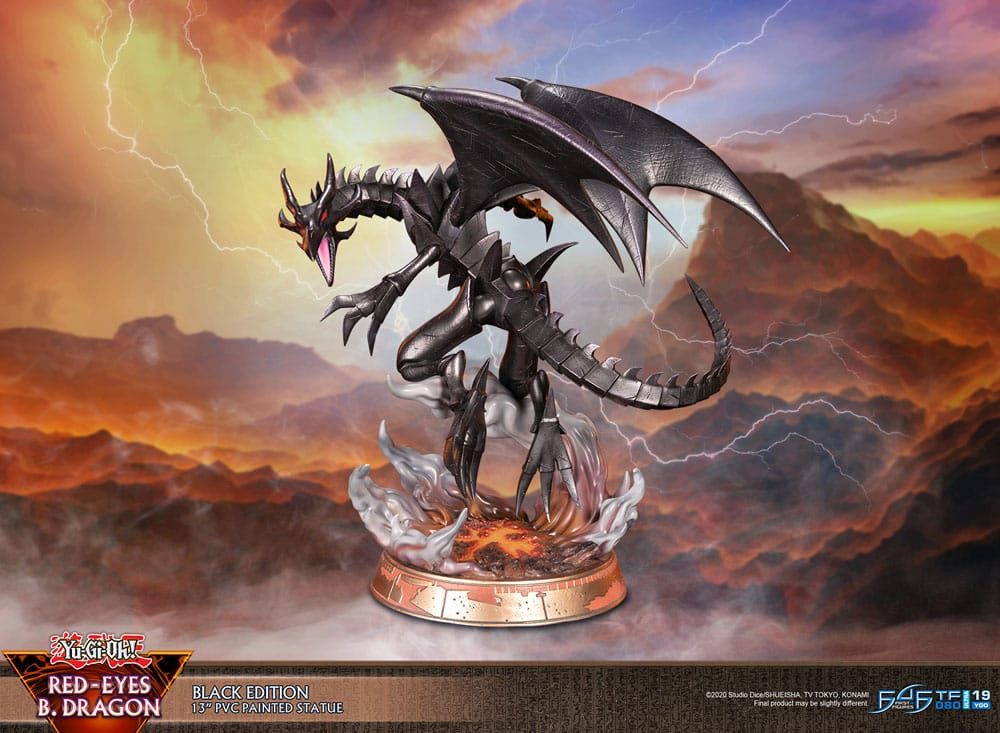 First 4 Figures Sammelfigur Yu-Gi-Oh! Red Eyes Black Dragon 33 cm PVC Statue Black Colour Version