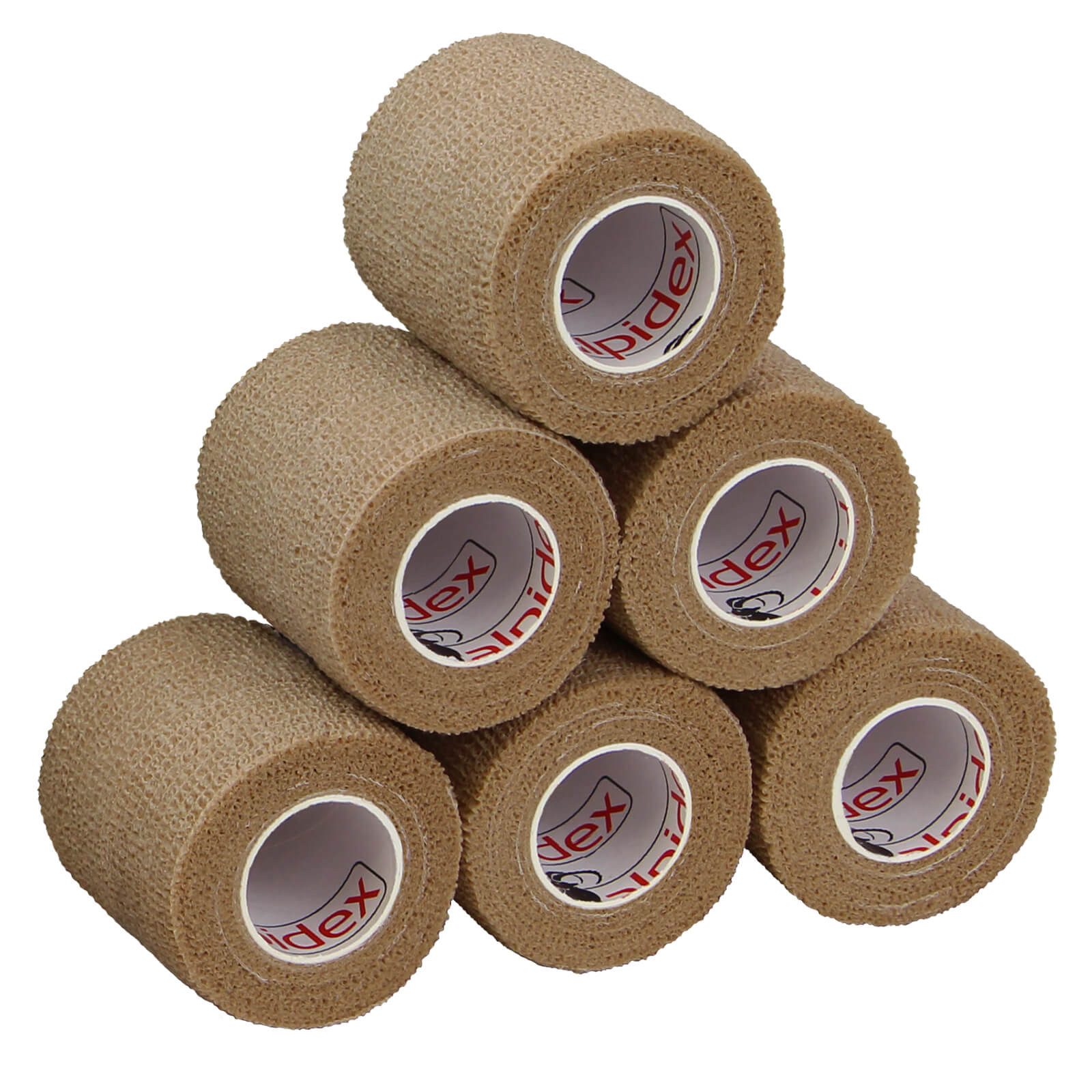 ALPIDEX Bandage 6 Rollen Haftbandage 5 cm x 4.5 m selbstklebender Verband