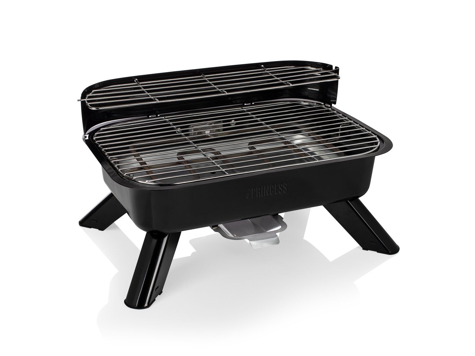 PRINCESS Tischgrill, 2000 W, Hybrid Holzgriller & Elektrogrill Barbecue Camper Grill-Geräte & Zange