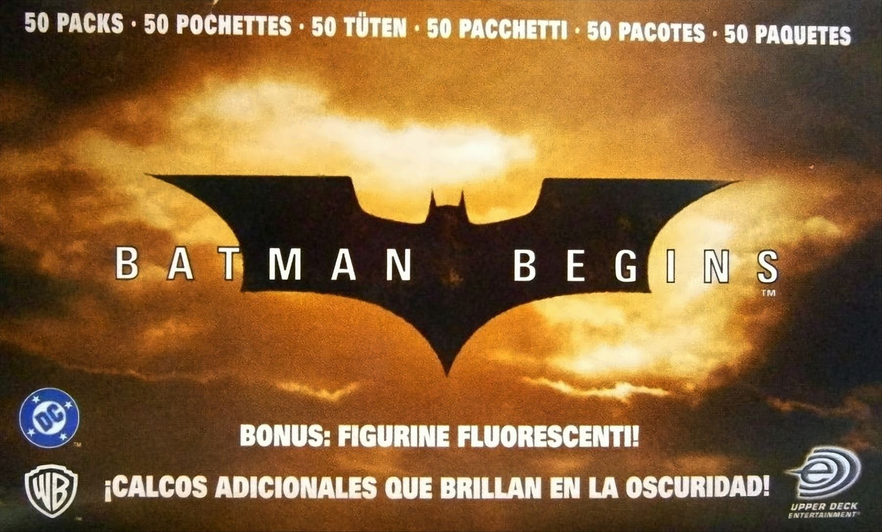 Upper Deck Sammelkarte Batman Begins Sticker Booster Display (50 Stück)