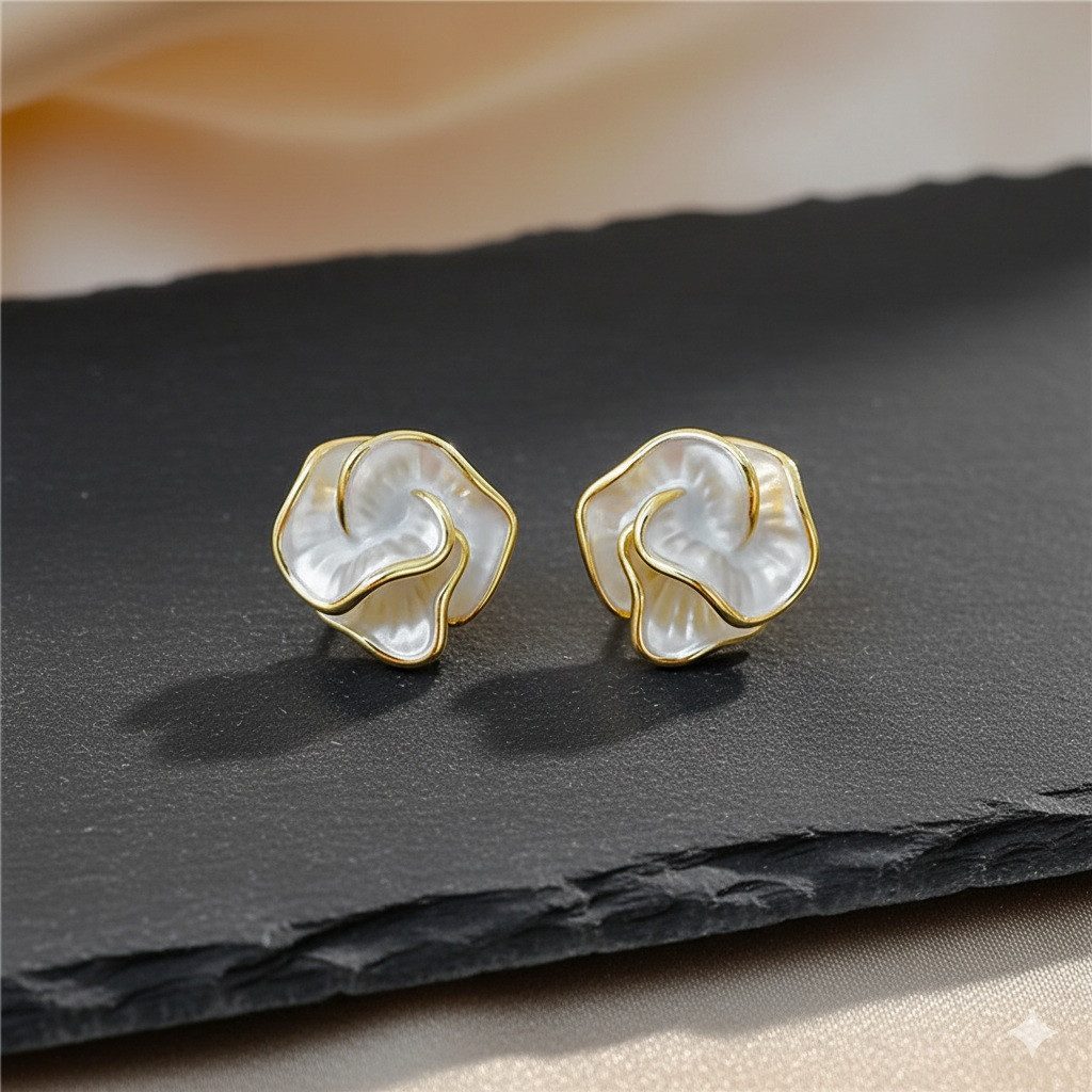 Taffstyle Paar Ohrstecker 925 Sterling Silber Damen Ohrringe Blume Perlmutt günstig online kaufen