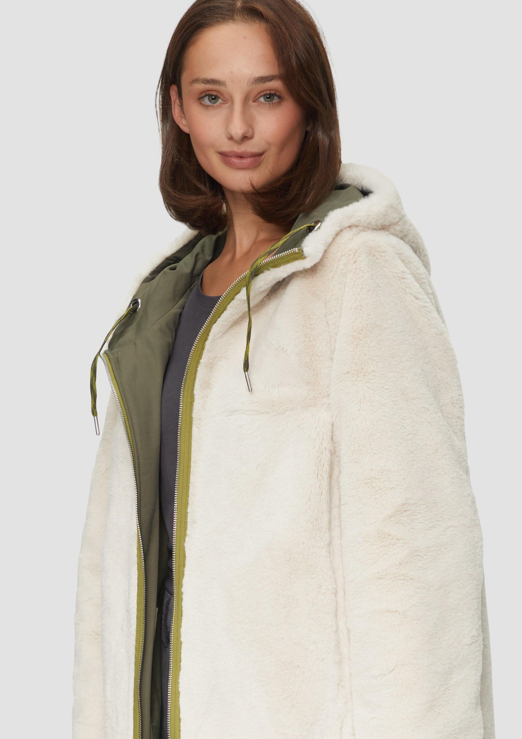 s.Oliver Parka Outdoor-Mantel Wendbarer Parka mit Kunstfell