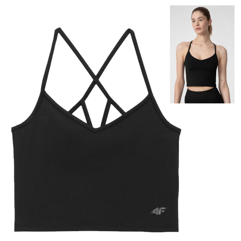 4F Kurzarmshirt 4F Yoga Fitness Top, Sport Damen - Tank schwarz