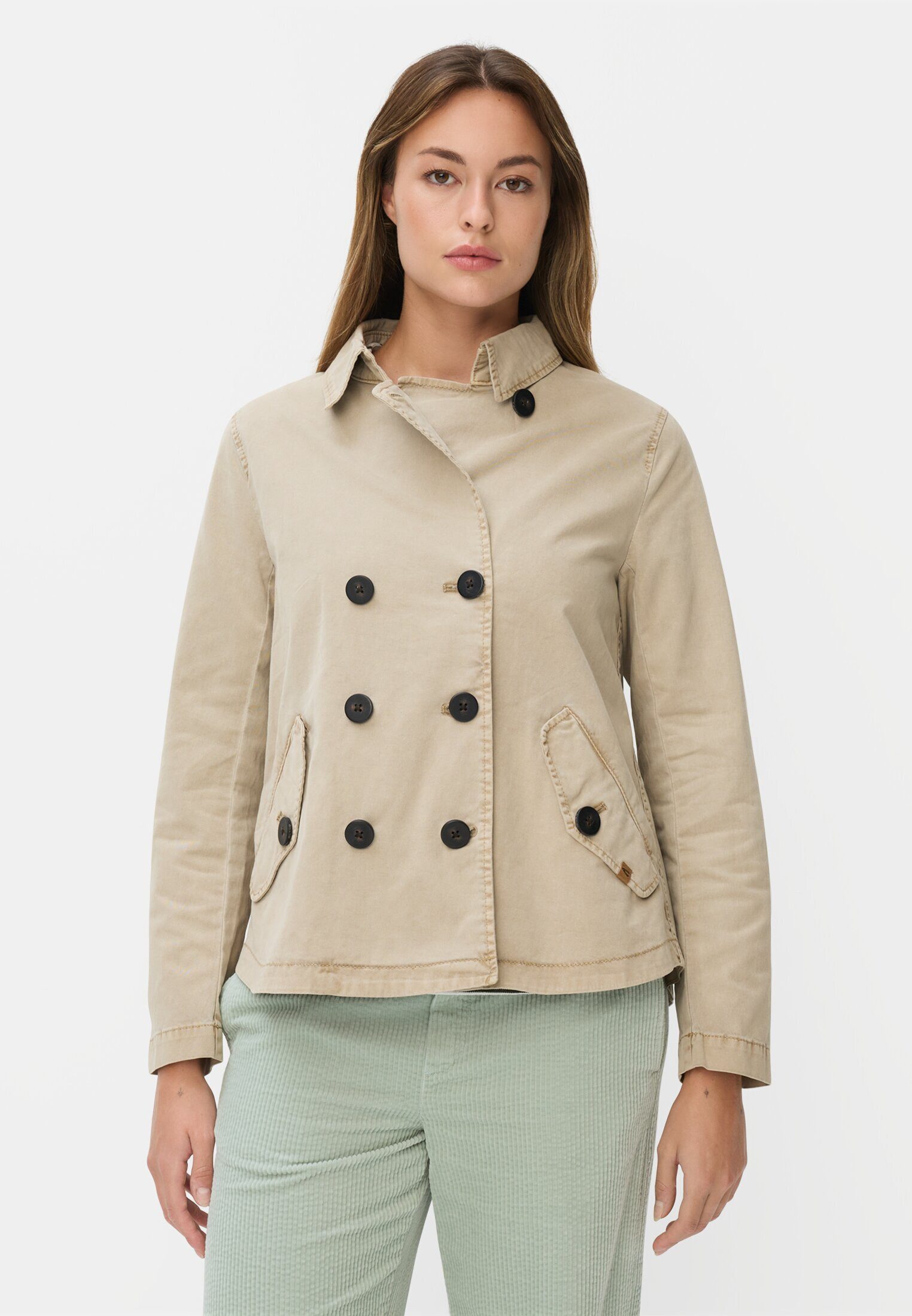 camel active Jackenblazer mit Pattentaschen Langarm Hemdblusenkragen