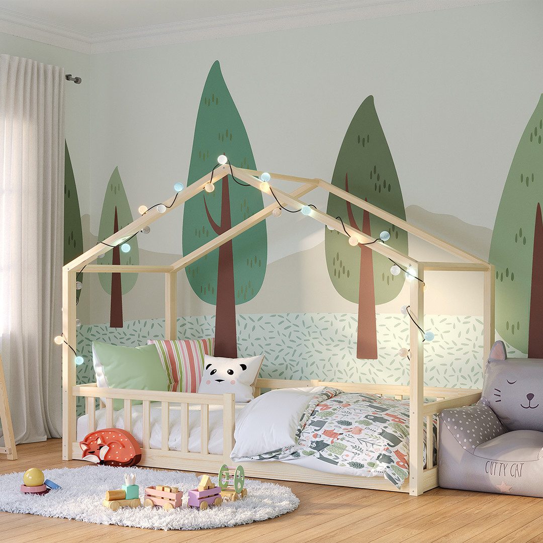 Bellabino Hausbett Bia mit Rausfallschutz und Lattenrost (weiß, optional mi günstig online kaufen