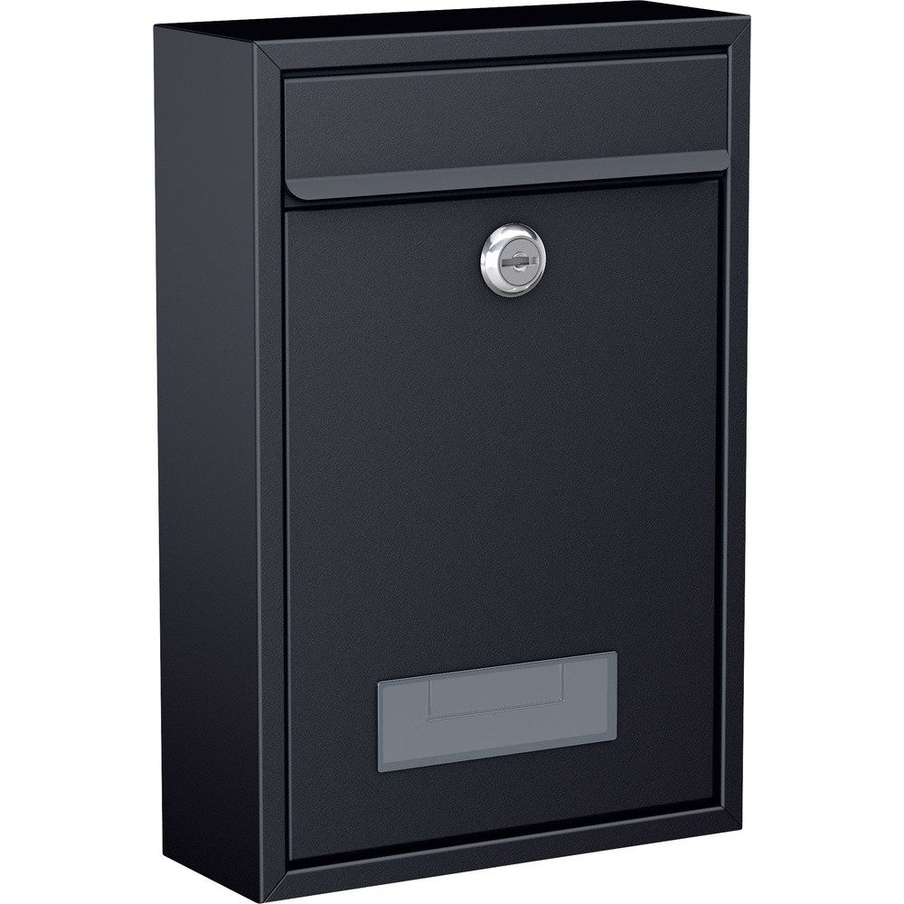 BASI Briefkasten Basi 2170-1305 BK 100M Briefkasten Stahl Anthrazit (matt) Schlüsselsch