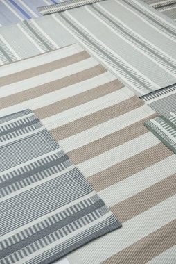 Outdoorteppich Teppich Läufer Terrasse Balkon 90x180cm Koralle Weiß Kunststoff, Ib Laursen