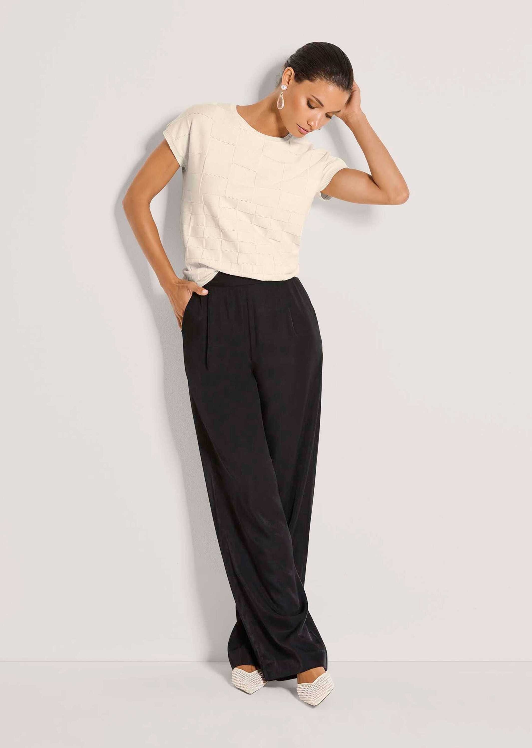 MADELEINE Strickpullover Strukturpullover mit grafischem Muster Viskoseshir günstig online kaufen