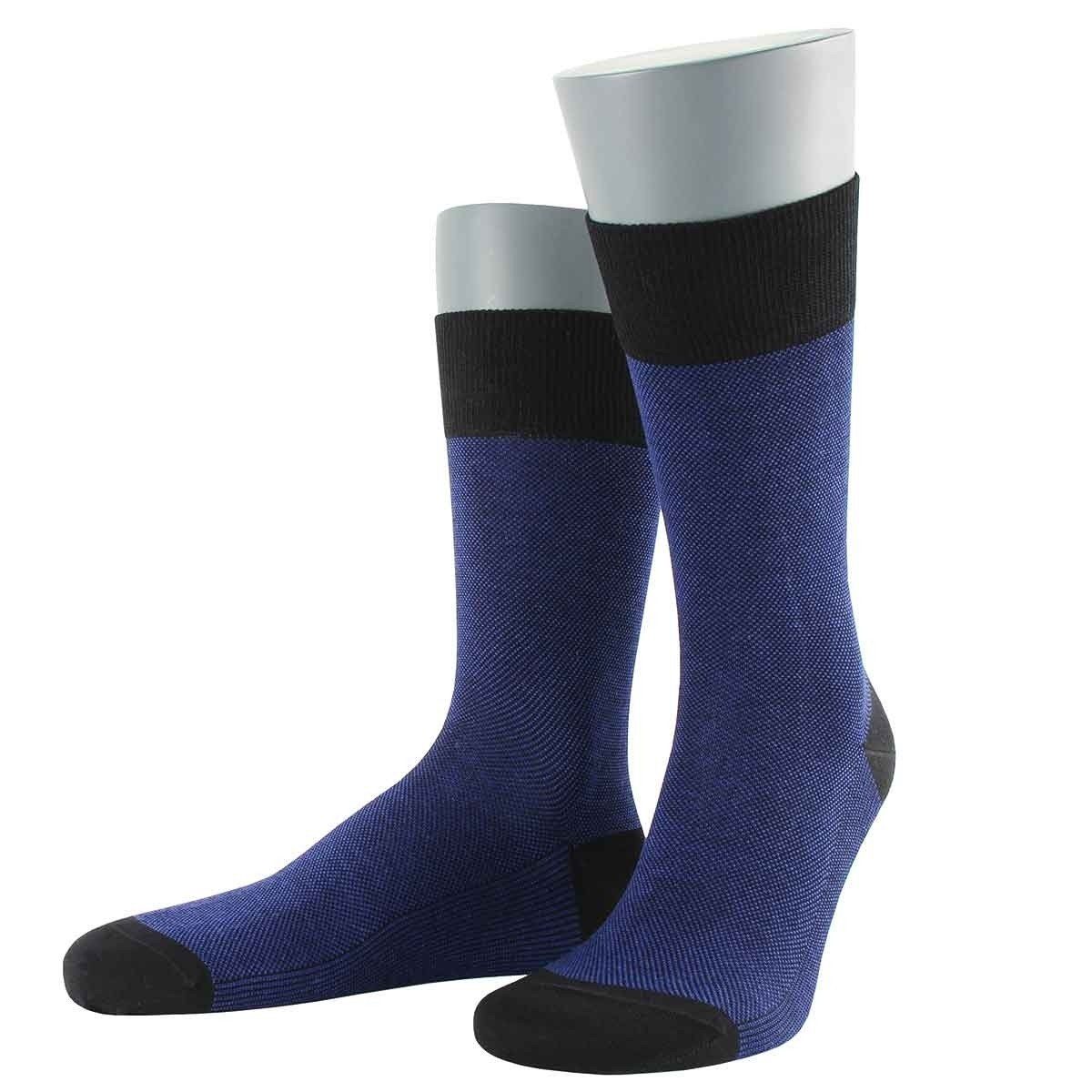 Wilox Komfortsocken Heren Socke Fashion FIL D' ECOSSE (Packung, 1-Paar) aus hautfreundlicher Baumwolle Blau