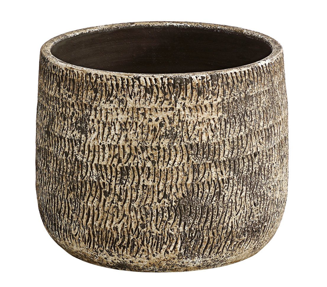 Dehner Blumentopf »Stef, Ø 24/26 cm, Höhe 19/21 cm, Keramik, braun