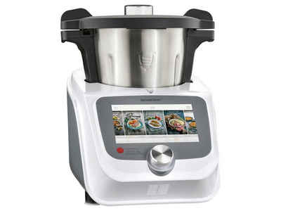 SilverCrest Küchenmaschine mit Kochfunktion Monsieur Cuisine SKMC 1200 F6 - Kochen, Backen, Kneten, Zerkleinern, 1050,00 W, 500 Rezepte, 7-Zoll-Touchscreen