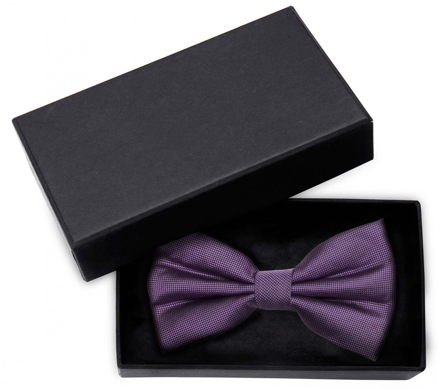 Fabio Farini Fliege Violette Herren Fliegen - Männer Querbinder Vorgebunden Bowtie (Kariert) Struktur Lila/Weiß - Exotic Purple/Purple Phantom