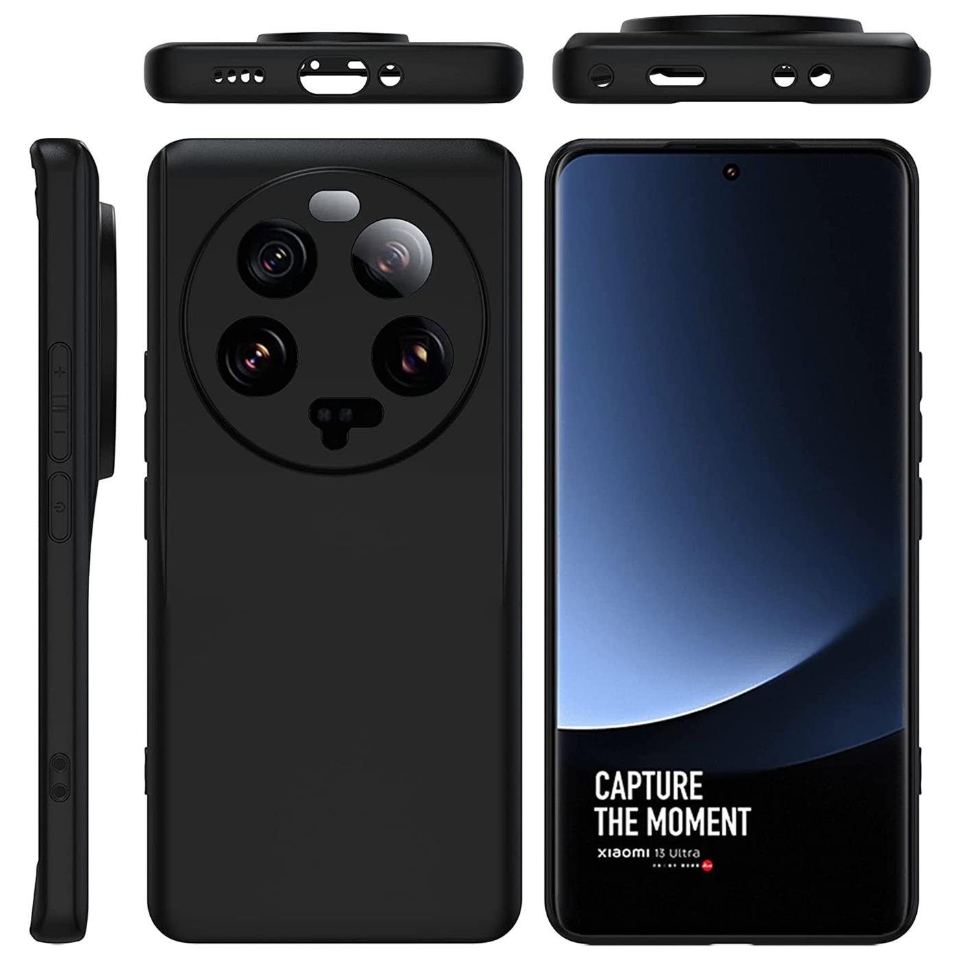 CoolGadget Handyhülle Handy Schutzhülle für Xiaomi 13 Ultra matt schwarz 6,73 Zoll, Silikon TPU Hülle Schutz Tasche Cover schlicht Slim Case