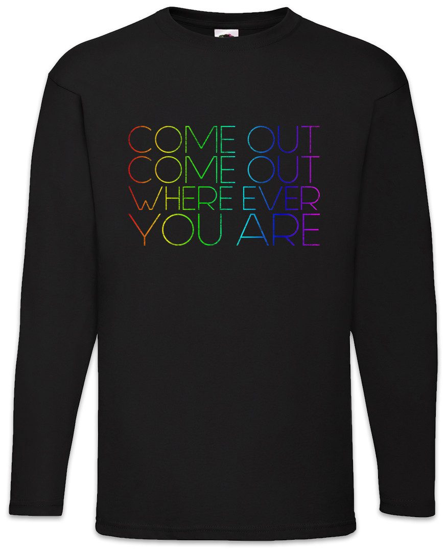 Langarmshirt Come Out Come Out Langarm T-Shirt Queer Gay Schwul Lesbian Homosexuell