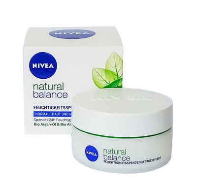 Nivea Feuchtigkeitscreme »NIVEA Natural Balance 50ml Feuchtigkeitscreme Creme Aloe Vera 23«, Bio Argan-Öl Gel Balsam