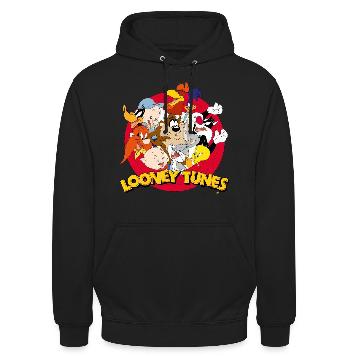 Hoodie Looney Tunes Bugs Bunny Logo Gruppenbild Unisex Hoodie