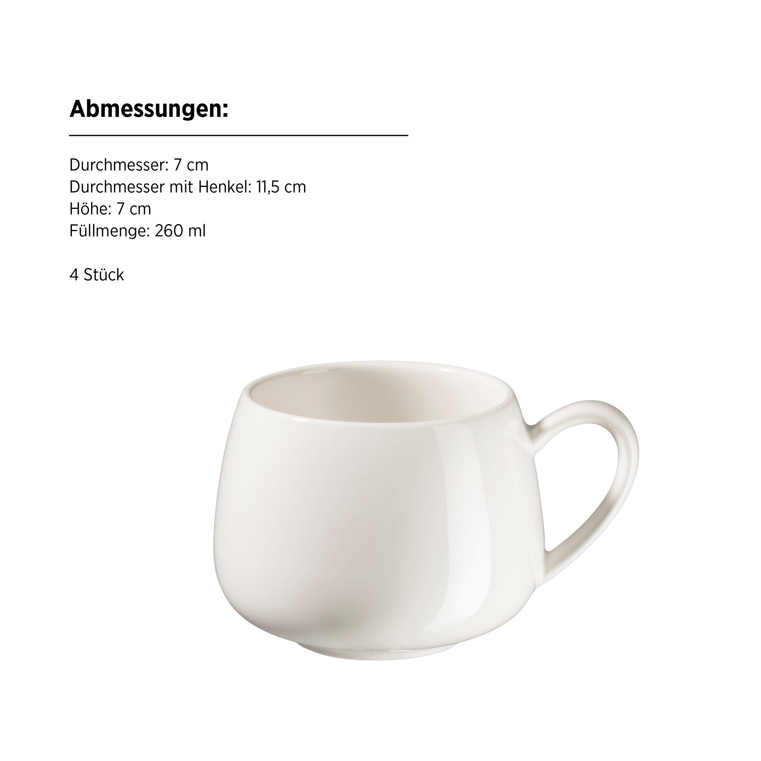 MÄSER Tasse Taya, 8-tlg., Porzellan