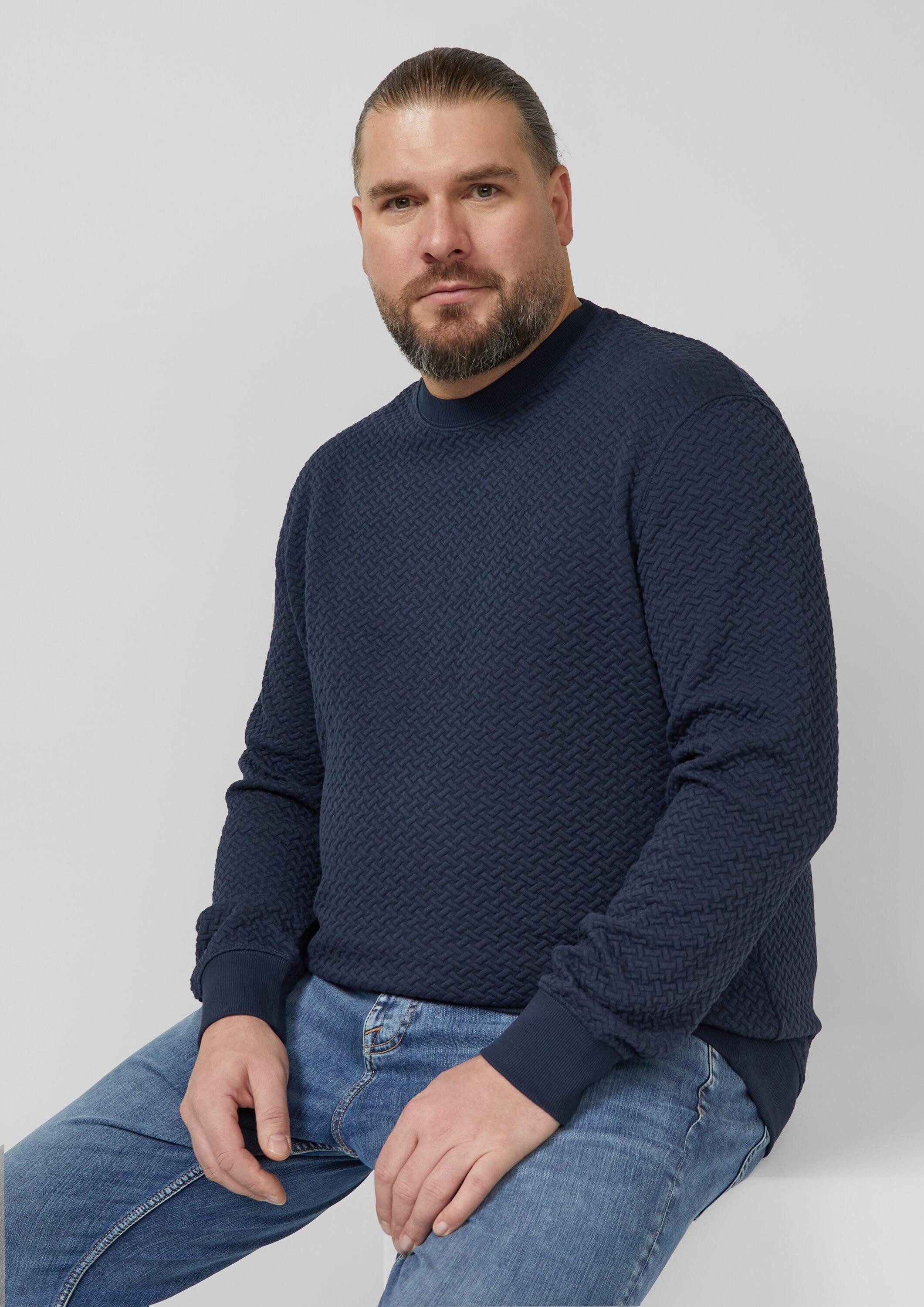 s.Oliver Sweatshirt Sweatshirt Strukturiertes Sweatshirt mit Crew Neck