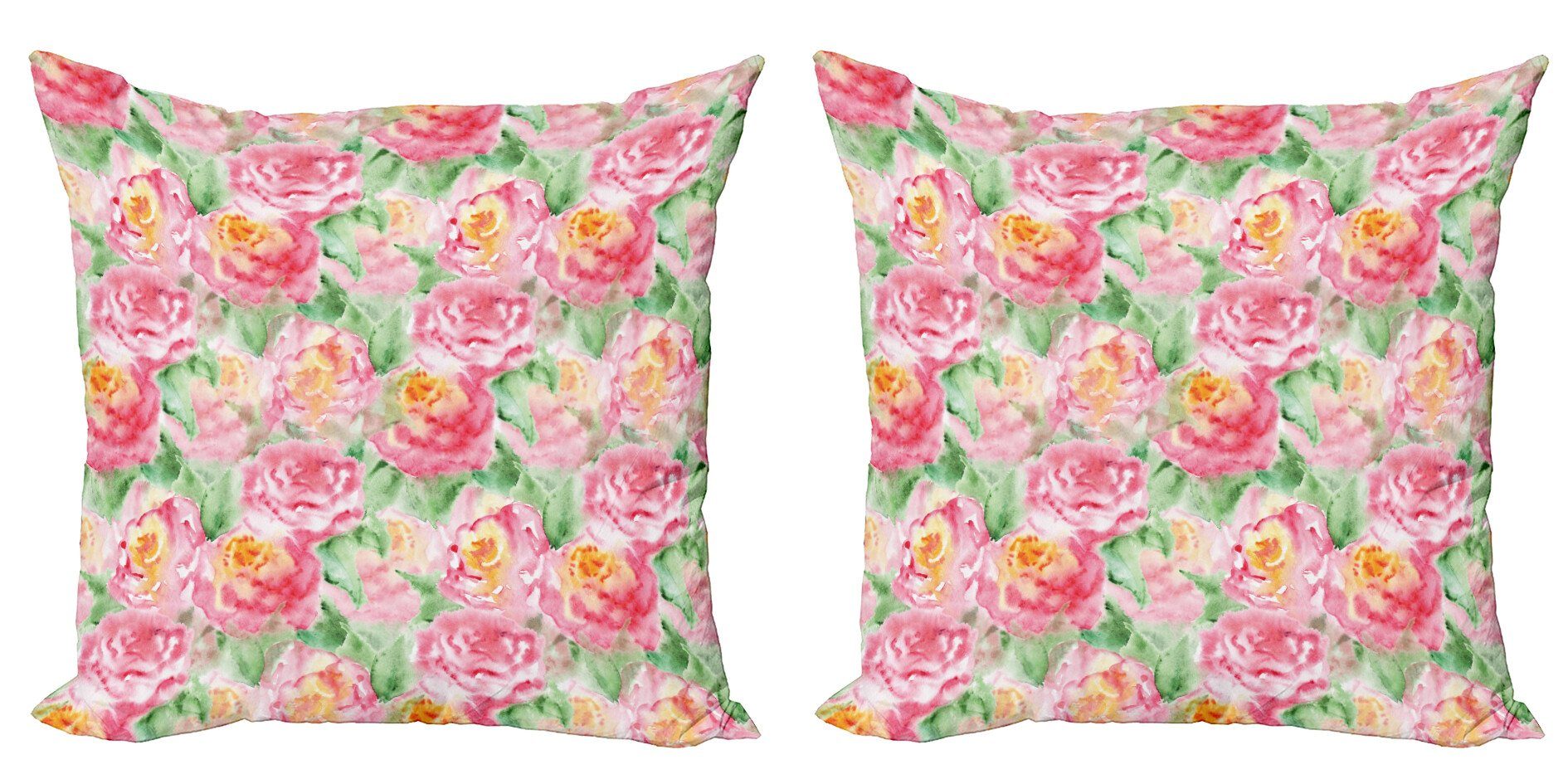 Kissenbezüge Modern Accent Doppelseitiger Digitaldruck, Abakuhaus (2 Stück), Rose weiche Blühenden