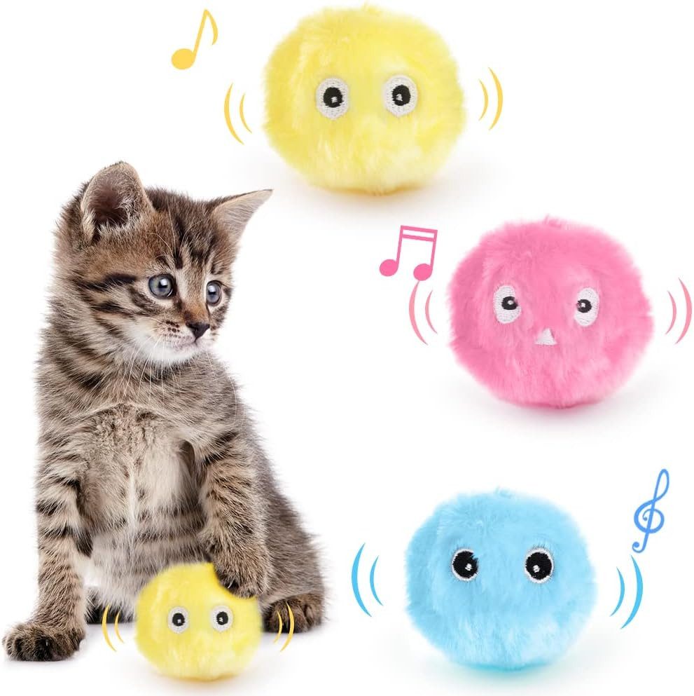 FELIXLEO Tier-Intelligenzspielzeug 3 Stück Katzenspielzeug Interaktives Bälle mit Sound Katzenminze von FELIXLEO